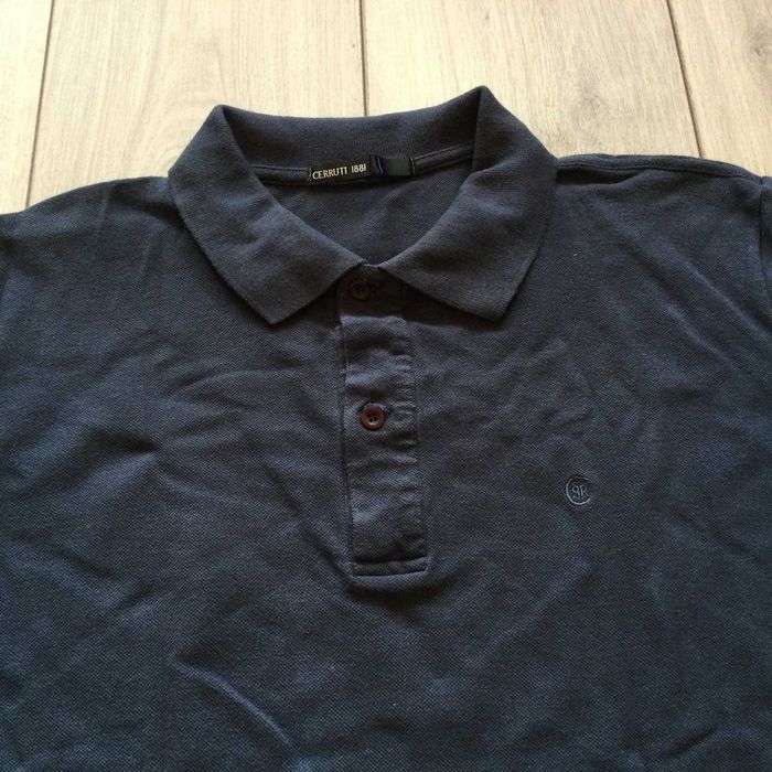 оригинална синя памучна поло тениска CERRUTI 1881 размер XL от Италия