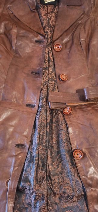 Кожено винтидж манто