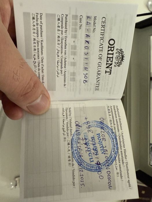 Orient limited edition 2500/1839 chisi bolib chiqqan