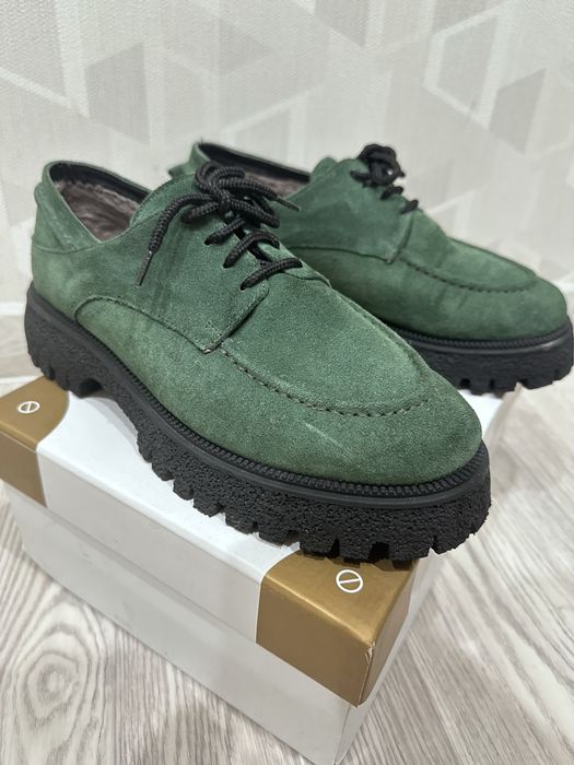 Зимние замшевые лоферы