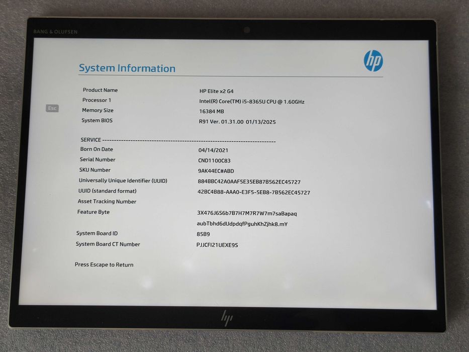 Tableta HP Elite X2 G4 G8 G2 (Gen 8 Gen 4 Gen 2) i5 1145G7 sau i5 8365U 16Gb Display 13`