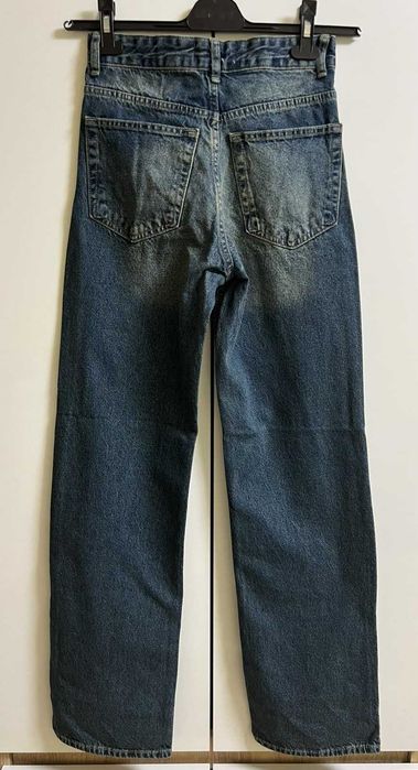 Нови дамски сини дънки Mom Fit с висока талия и прав крачол