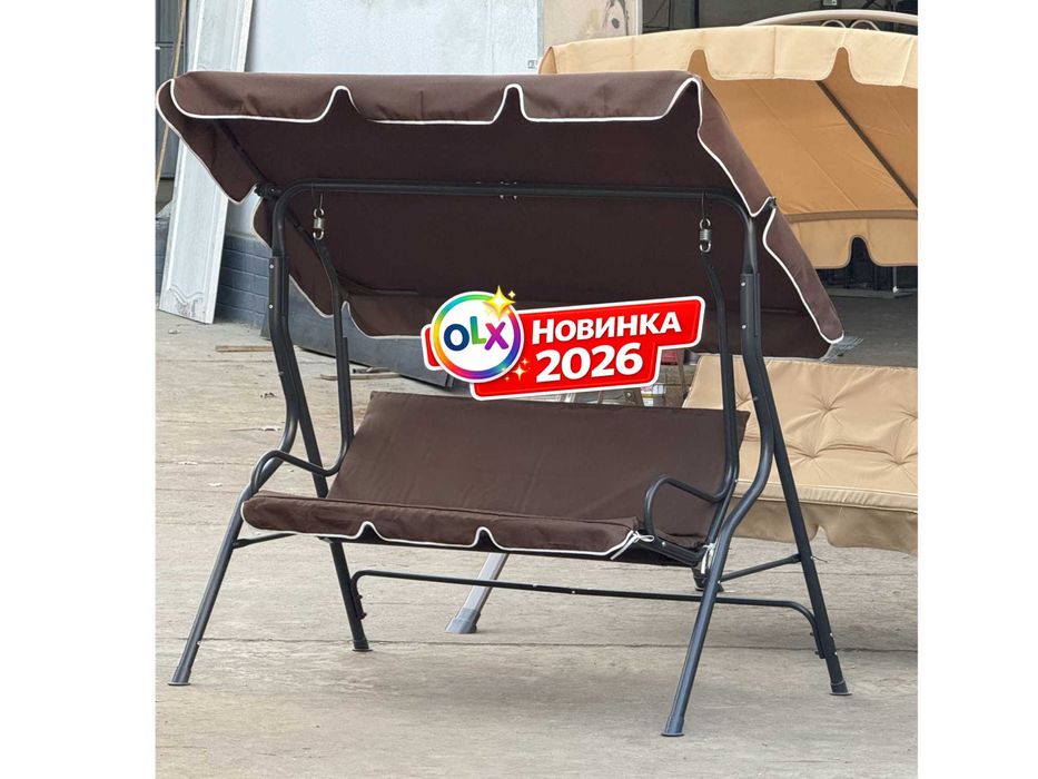 3-местный садовый качели с зонтиком, современный и удобный для террасы