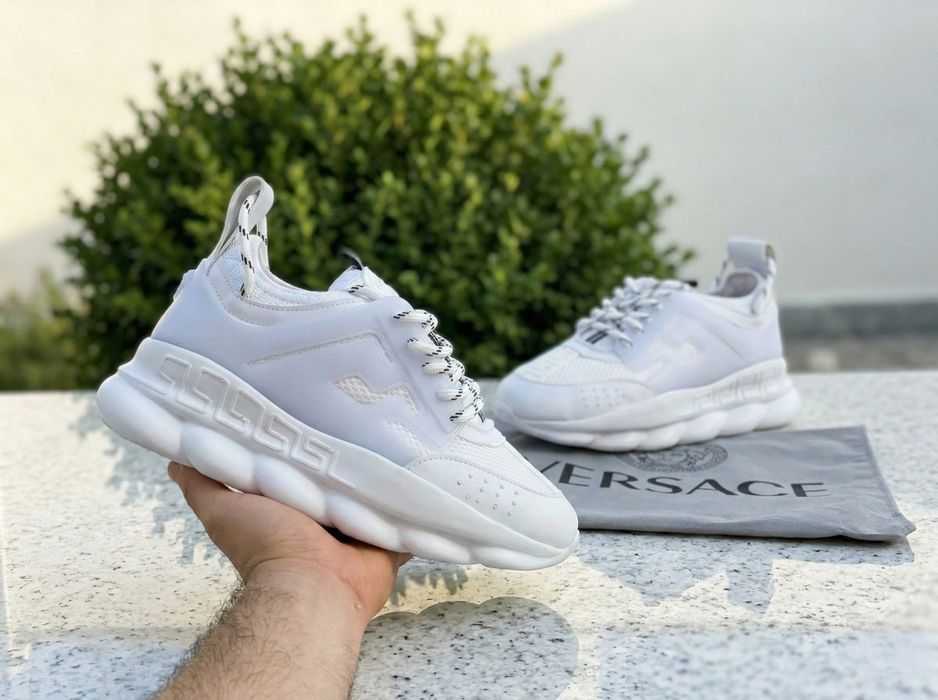 Adidasi Versace Chain Alb Adidasi Unisex