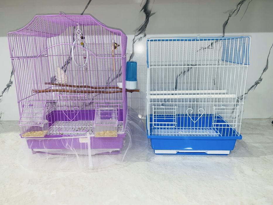 Продам 2-попугая с клеткой