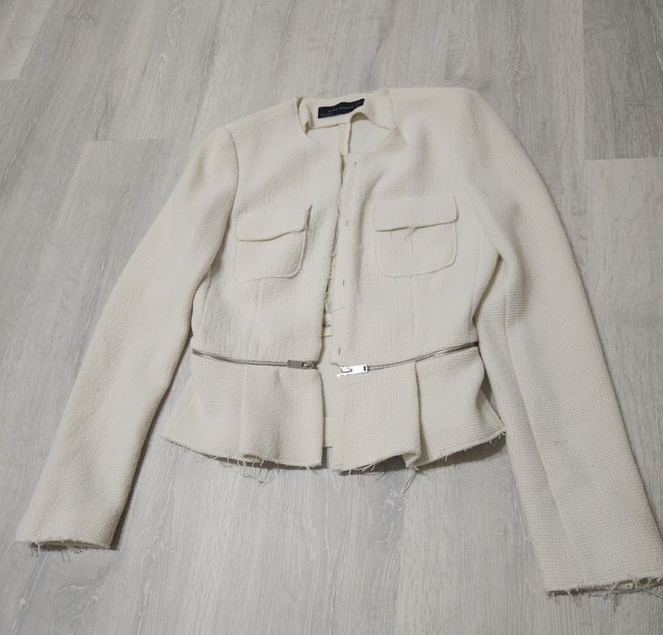 Jacheta scurta alba Zara S