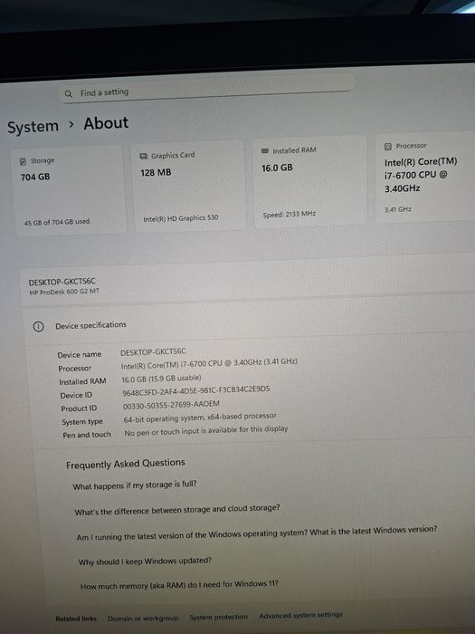 HP ProDesk 600 G2 MT