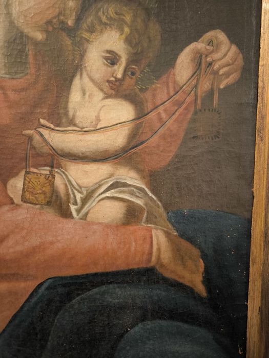 Стара религиозна картина – Богородица с Младенеца 19 век