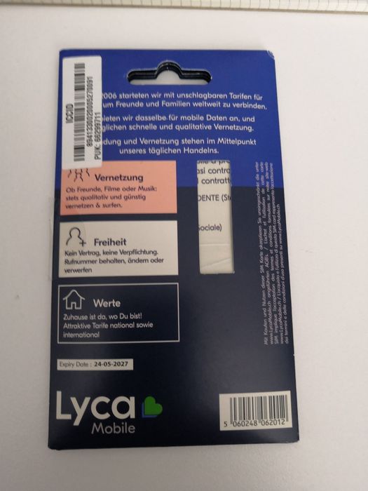 Sim Lyca Mobile Nov-Elvetia-Internet nelimitat