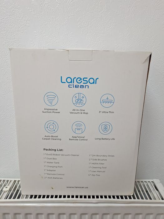 Robot Aspirare + Mop, Laresar Evol 3, 4500PA, 450ml, 3200mAh, Nou