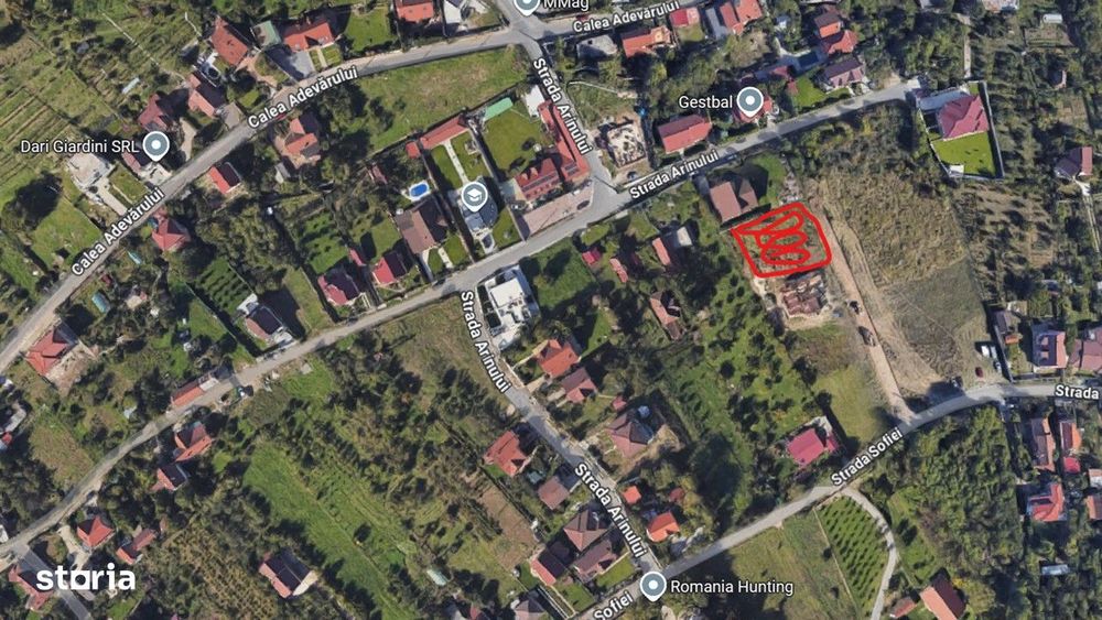 Teren intravilan de vânzare 985mp, strada Arinului zona Sofiei