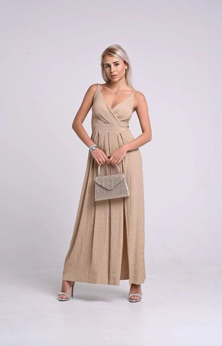 НОВА С ЕТИКЕТ !! Yoncy  - официална дълга златна рокля