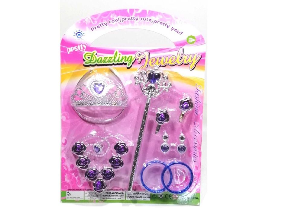 Комплект бижута с корона, жезъл, обеци и аксесоари