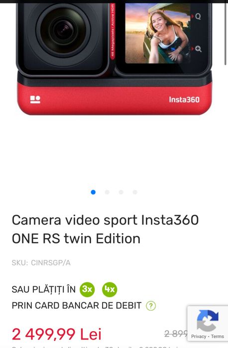 Insta360 ONE RS twin edition, bundle, kit creator, sigilat