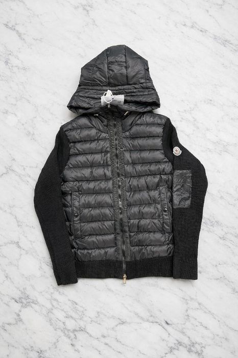 Мъжко яке moncler knit jacket zip пролетно размер М черно с качулка