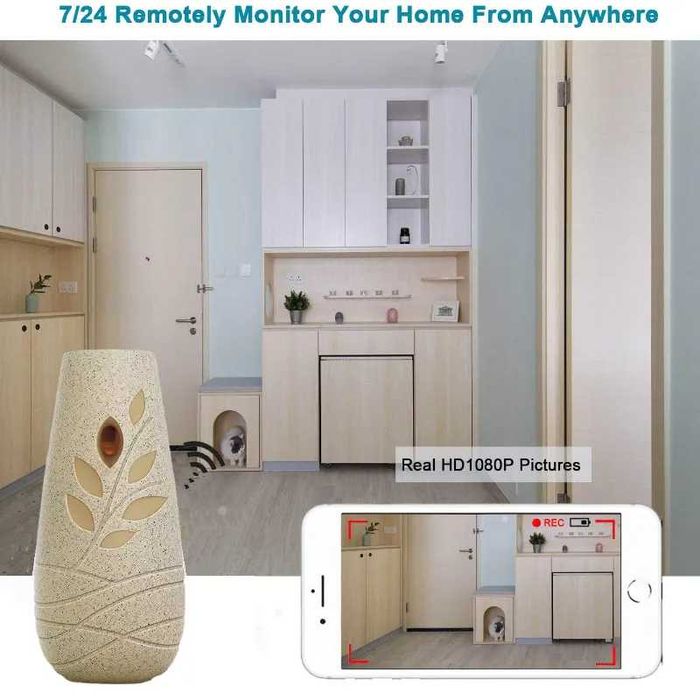 Скрита Камера Ароматизатор Спрей, шпионска камера Wi-Fi нощно виждане