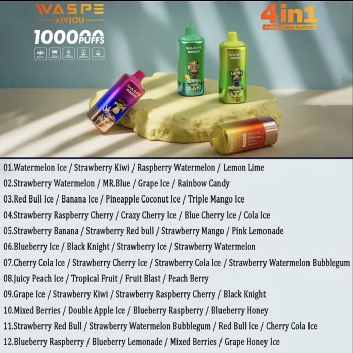 Vape Waspe 100k Puffs - 4 Arome in 1