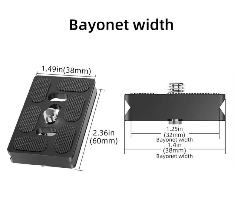 Arca-Swiss плочка , универсална плочка за статив 38 мм х 60 мм