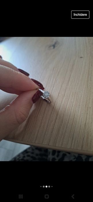 Inel de logodna aur alb 18k