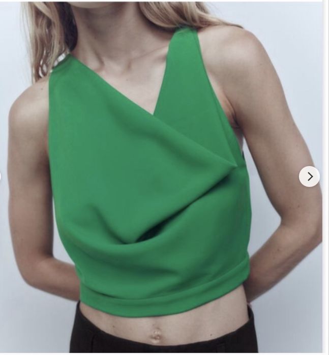 Зелен Кроп Топ Zara XS