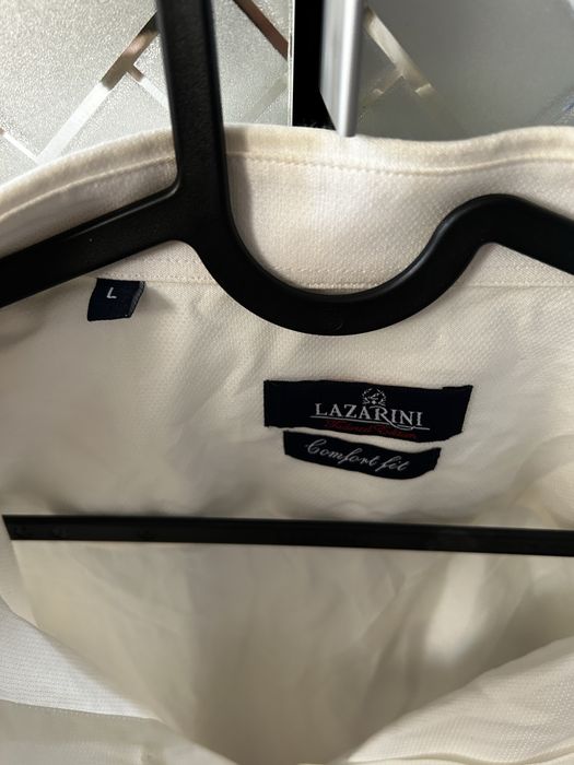 Класическа мъжка бяла риза LAZARINI Comfort Fit (Размер L)