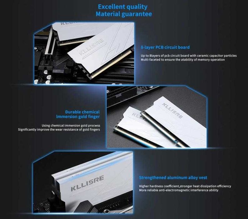 Desktop RAM 16GB DDR4 3200MHz Компютърна Памет с Охладител Intel/AMD