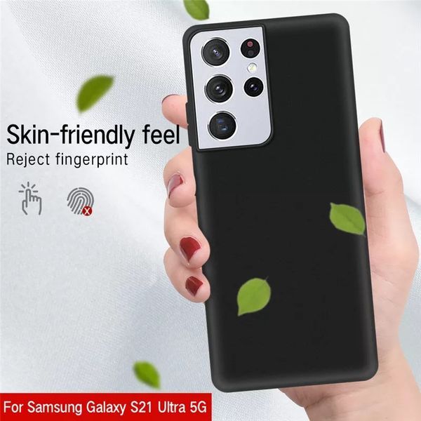 Samsung Galaxy S21 Ultra / S21+ / S20 Ultra / Тънък черен мат кейс