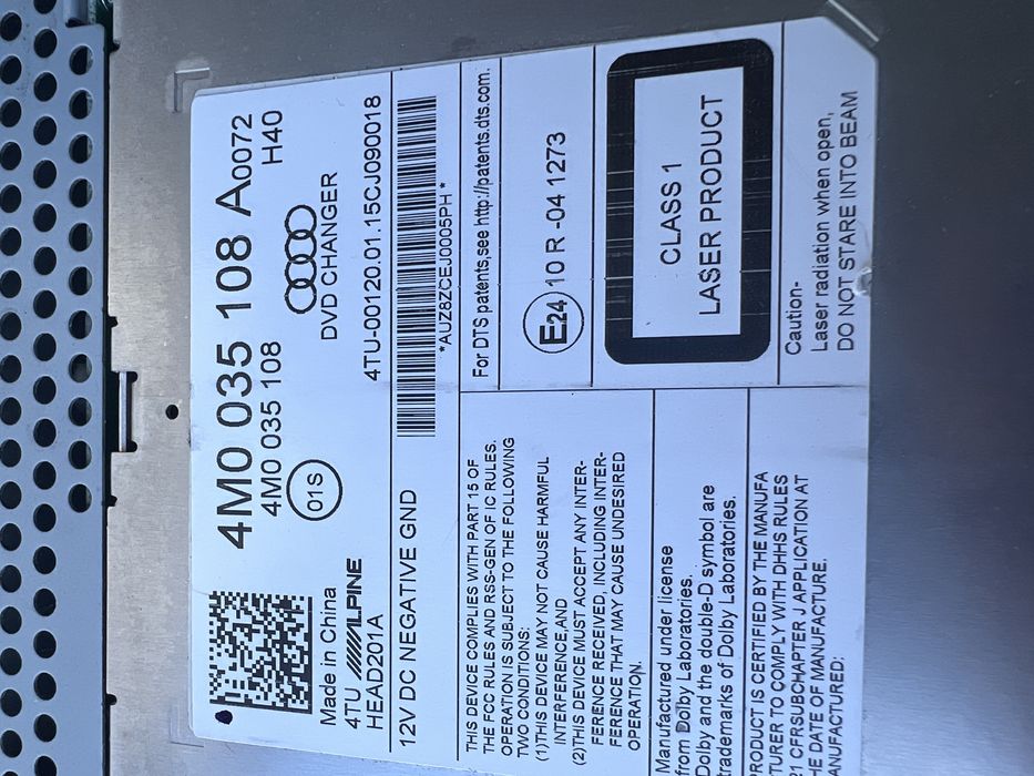 Dvd changer audi a7 a6 facelift audi a8 d4 4M0035108 A