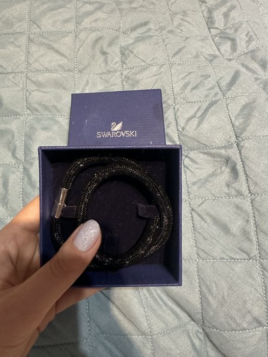 Двойна черна гривна на Svarovski