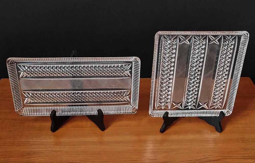 2 кристални плата ръчно гравирани