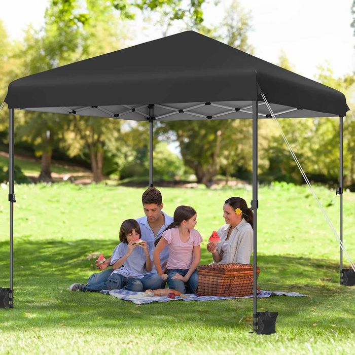 Pavilion pop-up 2,5 x 2,5 m cu pereti laterali , negru