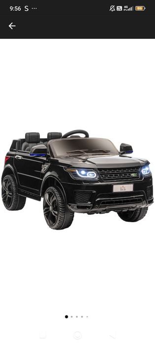 Masina Electrica pentru Copii, HOMCOM, cu Motor Dublu, Suspensie si Telecomanda, 110x68x52 cm, Negru