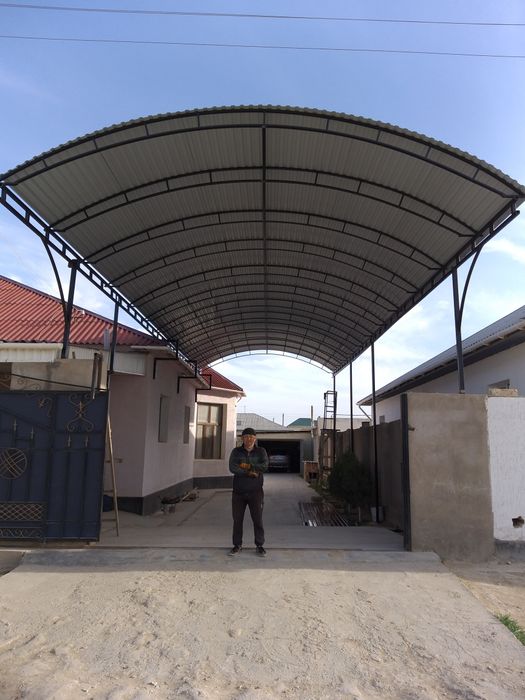 Навес, решетка, лестница