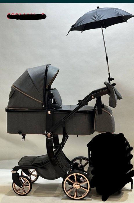 Коляска трансформер New lux  2 в1 кожанный зима-лето