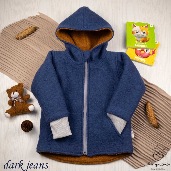 Jacheta din lana fiarta dublata cu blana sherpha