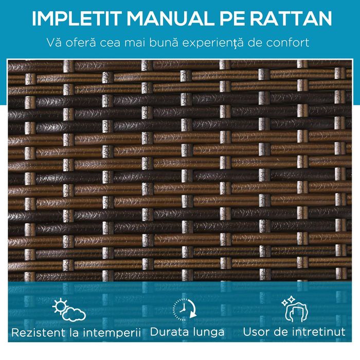 Set Sezlonguri din Ratan , cu Perna Capitonata , HOMCOM  , x4 set disponibile