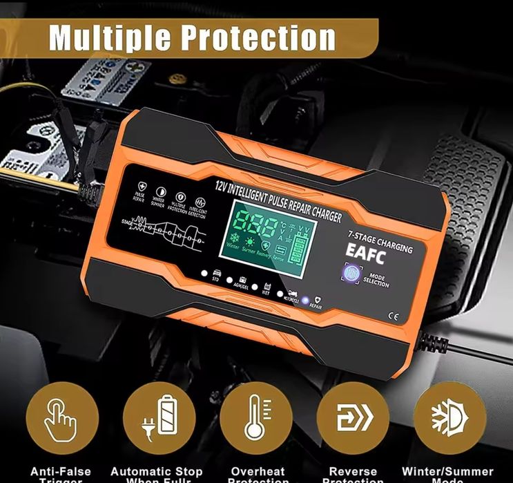 Интелигентно зарядно за акумулатор 12V / 24V – LCD дисплей