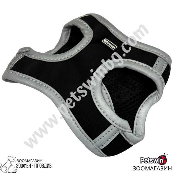 Нагръдник за Куче - XS, S, M, L - Черен - Soft Elastic Reflective Vest