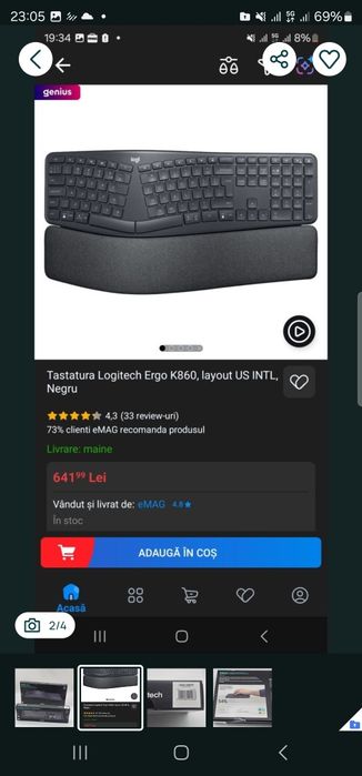 Tastatura mecanica de gaming Redragon K552 Kumara , logitech ergo k860