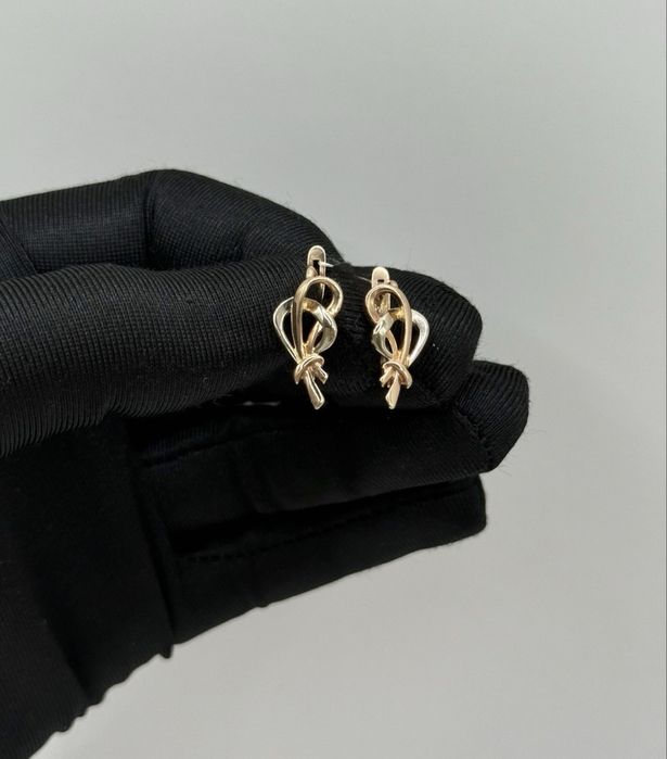 Золотые серьги 585 | Красное золото | 3,38 гр