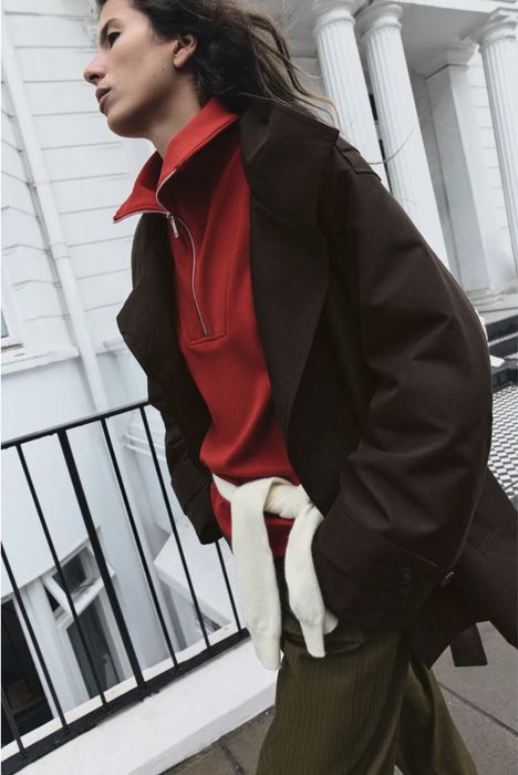 Тренч коричневый ZARA