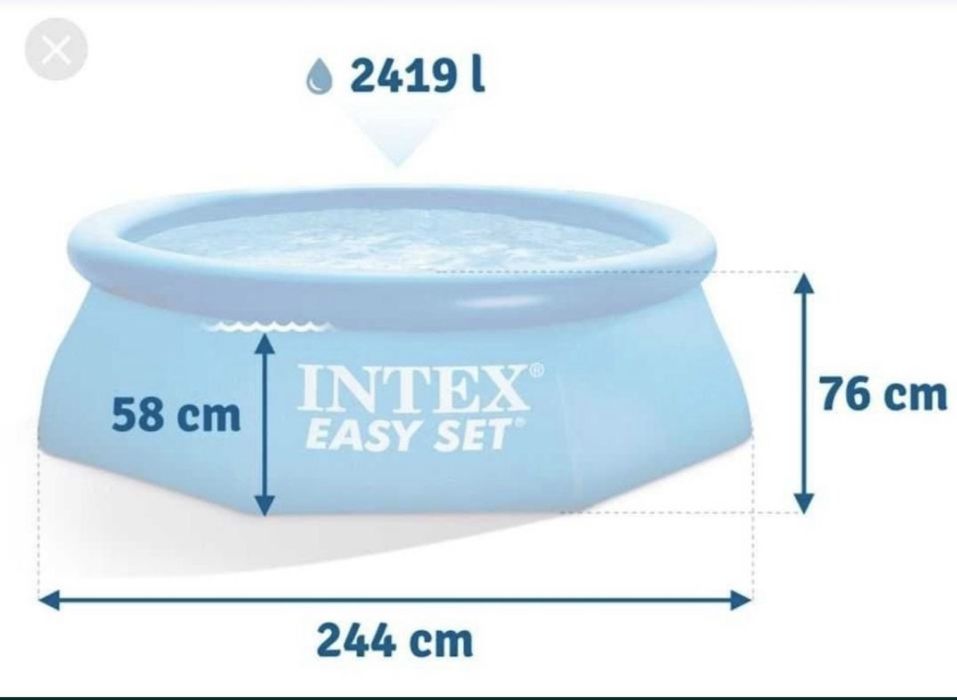 Бассейн intex надувной 2.44x76см оригинал бесплатный доставка !!!