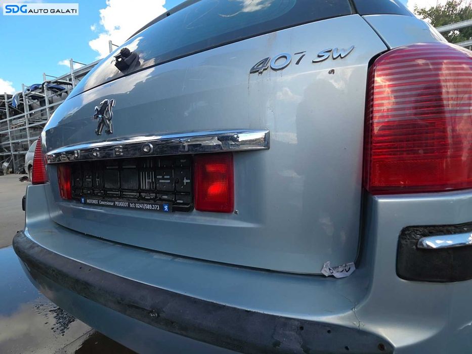 Haion Hayon Portbagaj Dezechipat cu Luneta Geam Sticla Peugeot 407 SW Break Combi 2004 - 2010 Culoare Albastru Azuriu EYL (imperfectiuni) [Q7832]