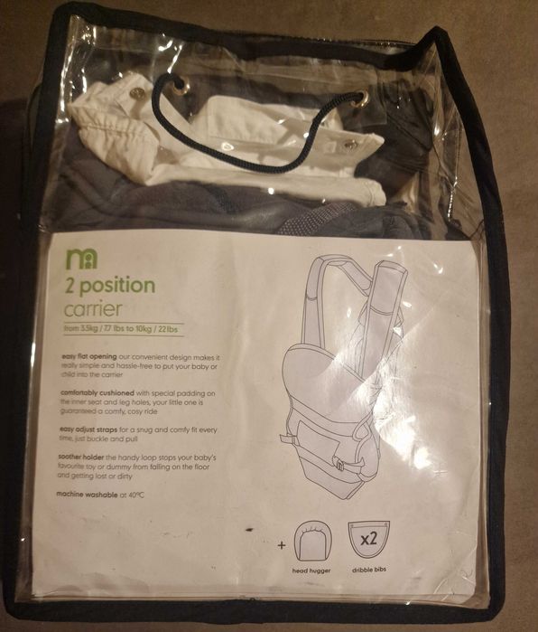 Кенгуру Mothercare 2 Position Baby Carrier- black from 3.5kg to  10kg