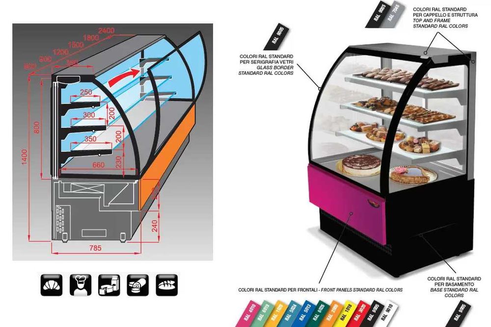 Vitrina frigorifica orizontala COFETARIE