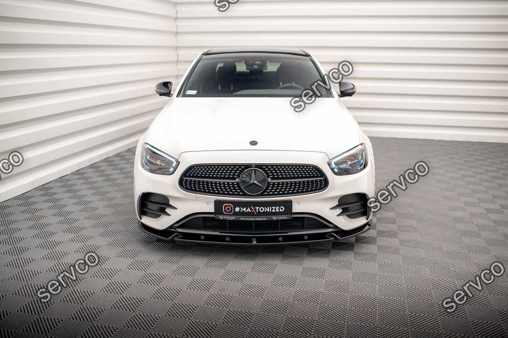 Prelungire splitter bara fata Mercedes E Class W213 Facelift pachet AMG Line 2021- v9 - Maxton Design
