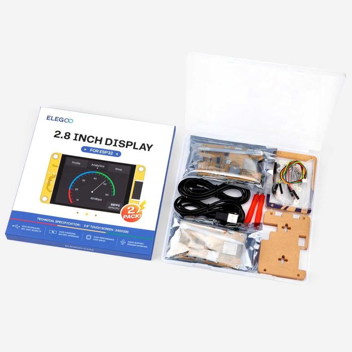 ELEGOO 2-Pack ESP-32 2.8 Inch Touch Screen Display