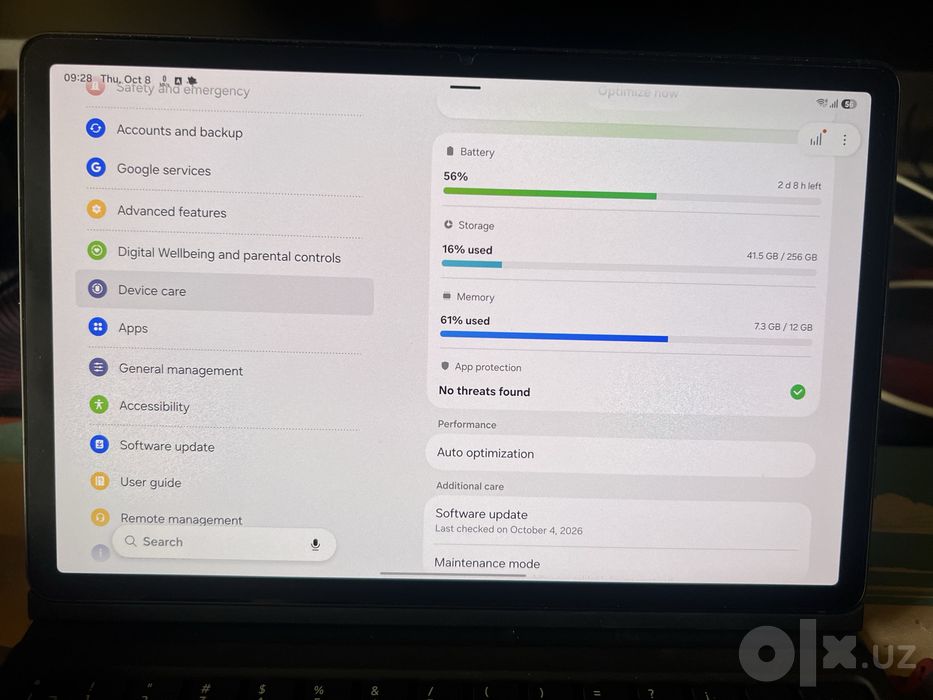 Galaxy tab S9 5G 12/256 GB + Original klaviutura
