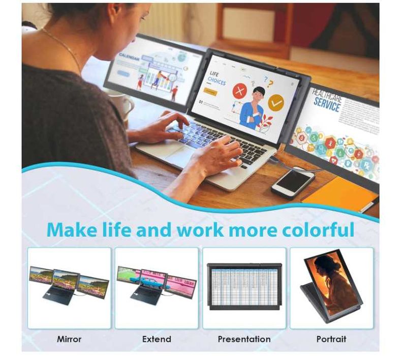 TeamGee P2 PRO Tri Screen FULL HD IPS Tip C