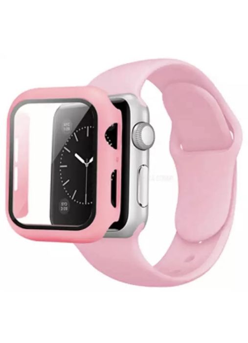 Curea TPU + Husa Plastic Geam Compatibila Ceas Apple Iphone 15